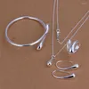 Серьги для ожерелья набор оптовых свадебных серебряных ювелирных украшений мода милая симпатичная серьга женская вечеринка высочайшее качество p218