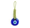 Turkiska onda ￶gonnyckelringar 30mm Lucky Blue Eye Charm Weave Keychain Keyring f￶r m￤n Kvinnor Bilnyckel h￤nge