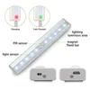 Motion Sensor Night Lights 10 LED oplaadbare stok op overal magnetische LED -lichtbalk voor onderkastkast Halway Trap