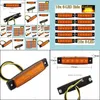 Gündüz Runnung Lights 10x 12V 6 LED Gündüz Kamyon Otobüs Tekne Trail Yan İşaretçi Göstergeleri Hafif Lamba Amber Işıkları Küçük Araba Dhu63