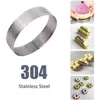 Bakeware Tools 10st 4,5 cm runda rostfria perforerade sömlösa tårta ring quiche panna paj med hålskal detaljhandel