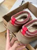 2022 Vrouw Snowboots Designer Echt Leer Lazy Bont Laarzen Dikke Bodem Winter Platforms Schoenen Slip-on Warm Booties kastanje zwart