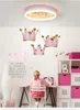 Pendant Lamps European Crown Children's Room Girl's Bedroom Princess Personality Creativity Warm Sweet Chandelier