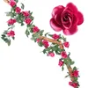 Finto floreale rosa rattan decorazione di nozze in plastica da appendere ghirlanda di fiori artificiali