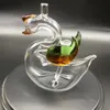 Nuovo vaso di vetro addensato caveah giallah bong a forma di oca trasparente