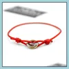 Bracelets de charme Marque de mode Femmes Amant Bracelet Corde À La Main Chaîne Bracelet Charme Titane Acier Inoxydable Trois Cercles Carter Dr Dhwbe