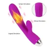Beauty Items 20cm Rabbit Vibrator for Women Vaginal Clitoris Stimulator Anal Plug Heated Dildo Female Masturbator sexy Toy Erotic Product Shop