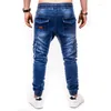 Jeans masculinos Menim lavados Sorto jeans Spring Autumn Multi Pocket Cargo Ponta