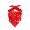 Hundkläder Cat Dog Print Christmas Halloween Party Triangle Bib Dekorativ halsduk Söt saliv handduk RRE15135