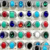 Bagues De Bande Nouveau 30 Pcs / Pack Bagues De Bande Turquoise Hommes Femmes Bijoux De Mode Antique Sier Vintage Bague En Pierre Naturelle Cadeaux De Fête Drop Dhboa