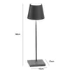 Bordslampor LED Vattent￤t skrivbordslampa Touch Dimning Laddningsbar bar Metall L￤tt sovrum Bedside Study Reading Book