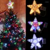 Christmas Decorations Tree Star Topper LED Lighted Top Decor Battery Powered Noel Navidad 2023 Xmas Warm Light Ornaments