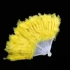 Party Favor Folding Feather Fan 9 Colors Hand Held Vintage Chinese Style Dance Wedding Craft Fans F1018