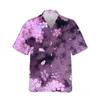 Camisas casuais masculinas jumeast 3d Cherry Blossom Princied Mens Hawaiian Sleeve Sakura Japanese Moda para homens de rua solteira