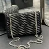 7A качественные бриллианты Kate Crossbody Bag Серебряное оборудование женское цепное лопаток мешок для плеча черная сумочка кошелек модные буквы ручной сцепление кошельки