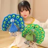 25x30CM lindo simulación pavo real juguetes de peluche muñecas Kawaii relleno suave Animal Peahen juguete encantador hogar cumpleaños decoración regalos