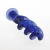 Beauty Items 17cm Blue Drill Glass Butt Plug Sensueel sexy speelgoed Verkennen Ass Play Vrouwen Man Stimuleren Orgastisch Lesbische Achterdeur Masturbatie