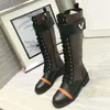 Designer De Luxe Femmes Botte Martin Bottes Bottines Automne Hiver Classique Genou Bottes Zip Demi Chaussures En Cuir Chevalier Cuissardes