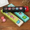 Geschenkwikkeling 5 Grid Macaron Boxes Cookie Cake Macaroon Chocoladebox Wedding Party Packing SN2739