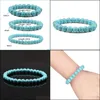 Beaded Natural Armband 8mmturquoise Beaded Strands Bangle för DIY -smycken Kvinnor och män presenterar AMET -tillbehör Drop Leverans 2022 DHTAP