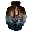 Felpe con cappuccio da uomo Film horror Chucky Style Uomo Moda di marca Felpe con motivo di stampa 3d Autunno manica lunga Hip Hop Pullover Plus Size