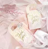 Gift Wrap 60Pcs Pink "Thank You" Wedding Favors Bags Present Handbag Paper Bag Box Candy Chocolate Boxes 9.4x17.5x5.8cm