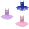Сценевые блески Sequits Ballet Tutu Stech платье для девочек Ballerina Professional Performance Costumes Kids Deleveless Dance