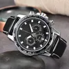 Luxury men's fashion sports watch Quartz movement multi-function timing calendar Waterproof leather watch