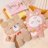 Decorative Objects Figurines Cartoon Plush Bear Hot Water Bottle Water Filling Teddy Velvet Small Portable Student Hand Warmer Cute Warm Water Bag 1pcs Y2210