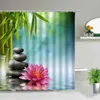 Tende da doccia Scenario 3D Fiore Elegante moderno Chic Rose Girasole Cactus Pianta floreale Tenda da bagno per bagno Home Decor