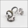 Cluster Rings Wholesale Bk Drip Oil Rotatable Spinner Stainless Steel Stripe Rings Jewelry For Women Men Mix Style Drop Delivery 2022 Dhze0