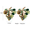 Ohrstecker Green Leaf Statement für Frauen Elegant Exquisite Party Luxus Kristall Modeschmuck HT261