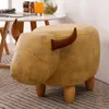 Clothing Storage Fashion Creative Calf Children's Animal Shoes Changing Stool Solid Wood Sofa Household Footstool Short Small Wooden