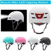 Hełmy rowerowe rowerowe hełm rowerowy lllluminowany ostrzeżenie światło kaski motocykl rower Mtb Road Ectric Scooter Saldo Car Casco Safety Cap L221014