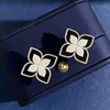 RC Italia Brand Luxury Lucky Clover Designer Orecchini White Black Black 18K Gold Sweet Flower Diamond Fashi