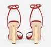 Women Sandals Shoes Baroquel Heels Sandalias Summer Luxurious Keira Polished Calfskin Lady Pop Heel Gold-Plated Carbon Lady Dress Party Glad