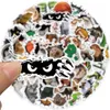 50pcs Cute Funny 3D Visual Animal Stickers Cartoon Decal Skateboard Laptop Phone Motorcycle Bike Car Wall Sticker