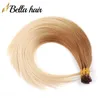 I Tip Human Hair Extensions Voorgebonden I-Tip Hair Extension Invisible Natural Black #1B #2 #4 #8 #18 #27 #30 #613 100G Kwaliteit zijdezachte rechte 16-24inch 100 strengen 11a