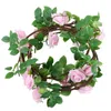 Finto floreale rosa rattan decorazione di nozze ghirlanda appesa in plastica fiore artificiale 16 pezzi