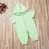 Rompers Citgeett Summer 6 Colors Dinosaur Romper Born baby Baby jongens meisjes jumpsuit schattige ritskleding outfits met capuchon 221018