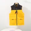 Mens Vests Down Coats Jackets Fashion Vest Long Style Slim Slim 22FW 상단 지퍼 아웃복 윈드 브레이커 포켓 아웃 크기 남성 따뜻한 코트 M-3XL