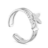 ウェディングリングスタイルのデザインダブルデッキバタフライフィンガーリングトレンド花嫁の​​ためのマイクロインレイジルコンエレガントな宝石