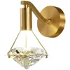 Vägglampa modern kristall diamantform ledd för sängen vardagsrum scone atmosfär dekoration belysningsarmaturer