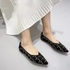 Dress Shoes Slip On Knitted Loafers Women Breathable Moccasin Mesh Ballet Flats Casual Shallow Boat Cozy Work Plus Size 221017