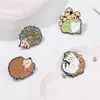 Nouveau design d'épingles badge animal exquis dessin animé mignon hérisson chat grenouille forme bijoux de corsage