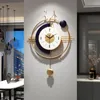 Настенные часы роскошные металлические арт -часы современный дизайн необычный молчаливый механизм часовой ручки Wandklok