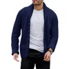 Pulls pour hommes Cardigan d'automne pour hommes Couleur unie Pull en tricot Veste chaude Manteau à la mode Tenue décontractée Hiver X