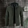 Suéteres para hombre Abrigo de suéter de otoño Chaqueta de invierno elástica Elástico con capucha Elegante Zip Up Thermal Soft