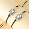 Fashion Personality Small Turtle Alloy Handmade Friendship Card Hand Women Bracelet Adjustable Bangle 2pcs/set