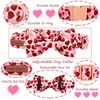 Collari per cani Stile unico Zampe Colletto a cuore rosso San Valentino con papillon Pet regolabile per taglia grande media piccola